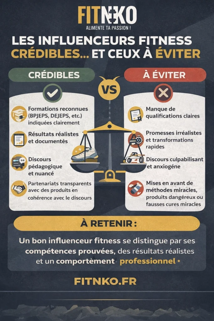 une infographie sur comment choisir son influenceur fitness
