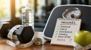 une balance et des poids de sports